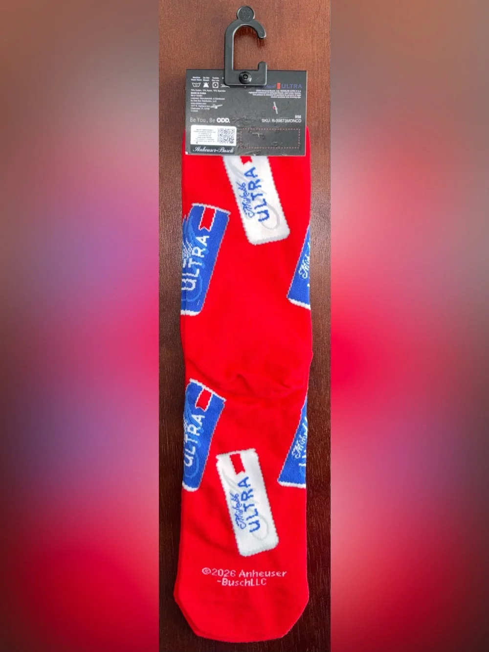 MICHELOB ULTRA ODD SOX NOVELTY CREW SOCKS NWT MEN’S SHOE SIZE 6-13